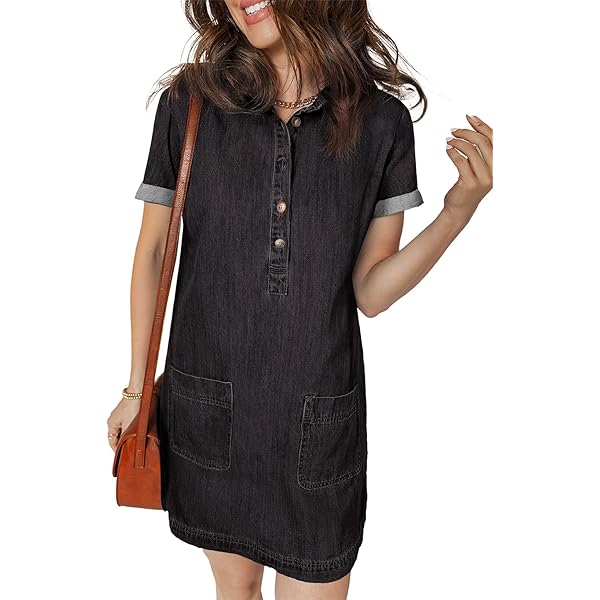 louisa short sleeve denim dress Levi's Women's Louisa Short-Sleeve Collared Cotton Denim Dress
