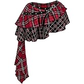 SHENHE Women's Y2k Low Rise Plaid Ruffle Skirt Tiered Asymmetrical Goth Punk Gyaru Mini Skirt