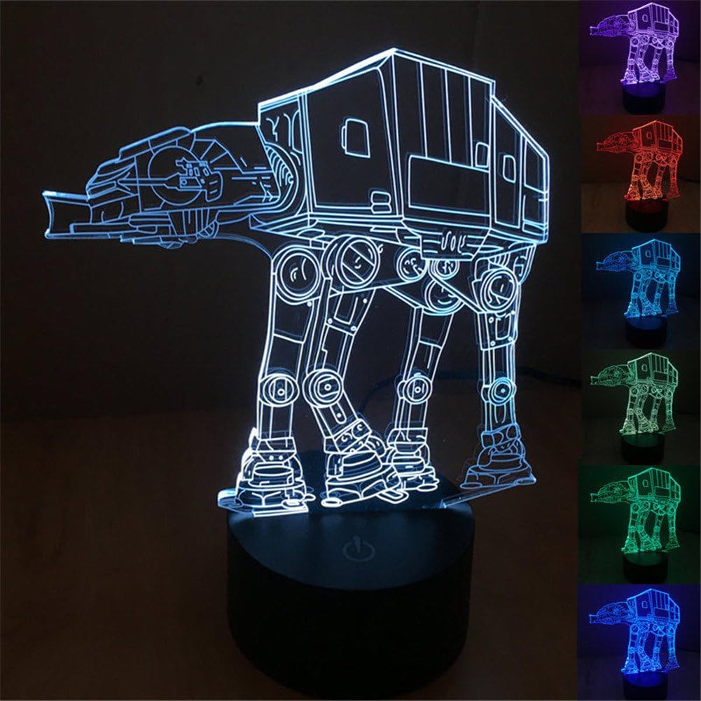 SmartEra® 3D Star Wars AT-AT Model Night 7 Color Change USB Touch button LED Desk Table Light Lamp