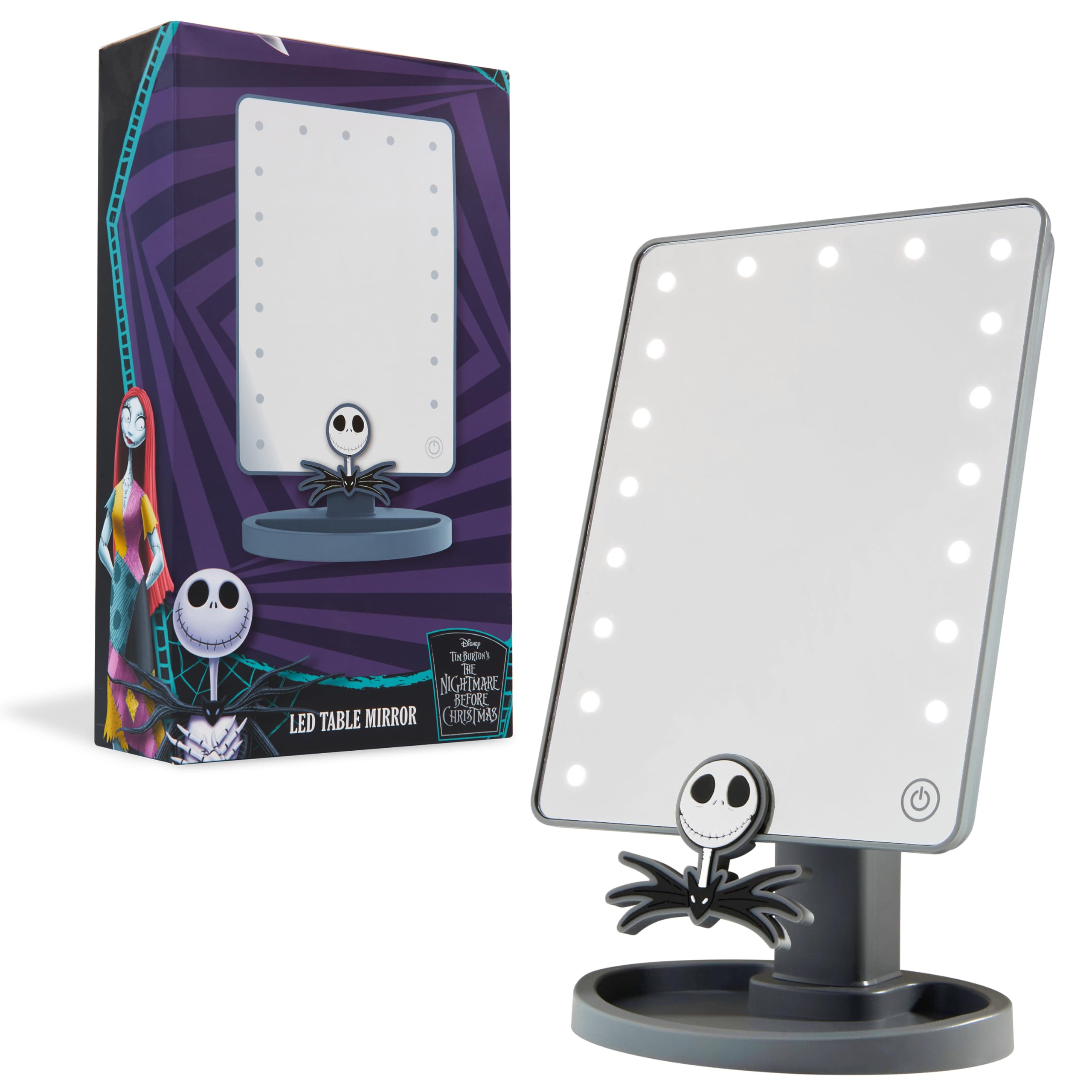 Disney The Nightmare Before Christmas LED Table Mirror with Trinket Tray (Grey)