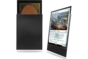 Black Card Sleeves 200 Pack Compatible with MTG Card Sleeves Sturdy Matte Back Finish, Perfect Shuffling - Protect All Your Trading Collectible Cards by Fabmaker, Never Tear 66x91mm