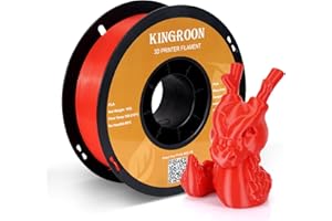 POJECITY Kingroon PLA 3D Printer Filament, Dimensional Accuracy +/- 0.03 mm, 1 kg Spool(2.2lbs), 1.75 mm，Red