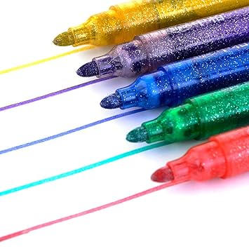 Glitter Marker mittel Spitze, sayeec Glitzer Stifte Färben Stifte Malen Art Marker Textmarker für DIY Karte machen Zeichnen F