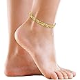 MagnetRX® Womens Magnetic Ankle Bracelet – Ultra Strength Magnetic Anklets with 34 Magnets – Titanium Magnetic Ankle Bracelets for Women (Gold)