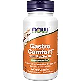 NOW Foods Supplements, Gastro Comfort, plus Mastic Gum, Aloe Vera and Slippery Elm, 60 Veg Capsules