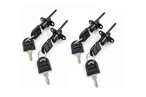 TBWHL 4 Pcs - Zinc Alloy Drawer Lock with Keys, Desk Locks File Cabinet Lock for Wardrobe Furniture Cabinet Locker Showcase with 8 Same Key 16mm (Black)