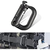 DYZD Tactical Gear ABS Plastic Molle D Ring Shape Buckle, Super-Handy Spring Snap Key Chain Clip Hook Screw Lock Buckle(4PCS)