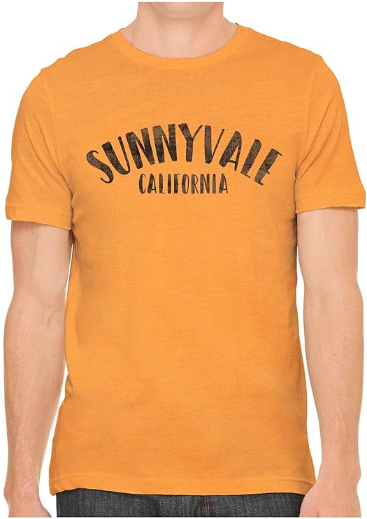 Austin Ink Apparel Unisex Fine Jersey City of Sunnyvale California Print Tee (Classic Orange, M)