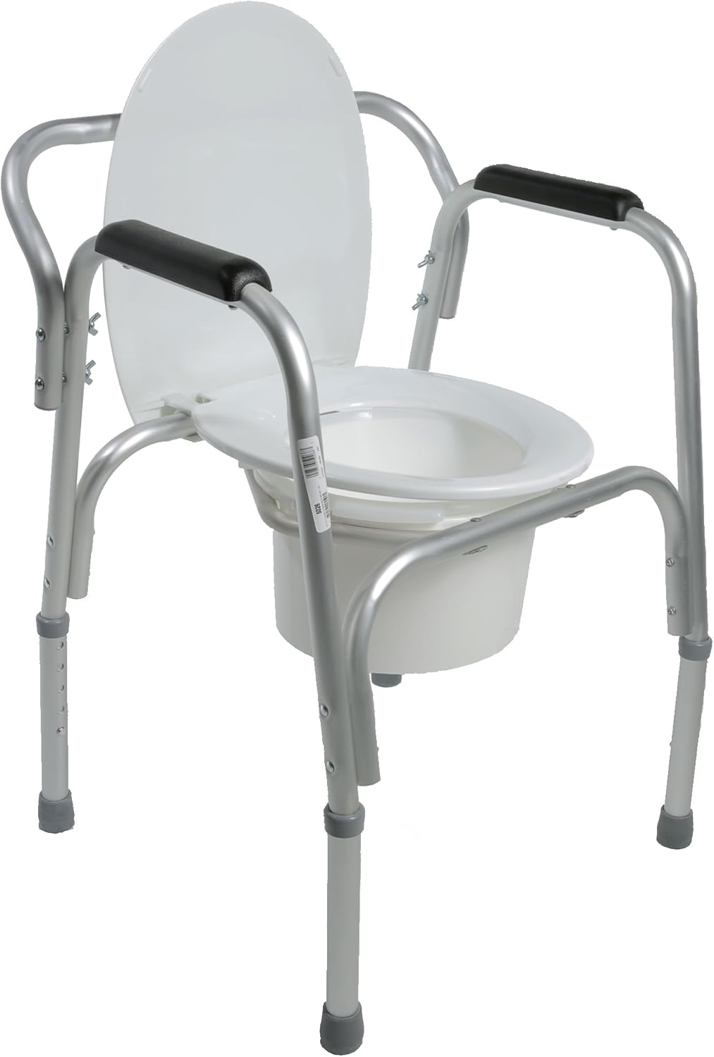 PCP Lightweight Bedside Commode with Pail and Removable Backrest, Silver Frost: Health & Personal Care