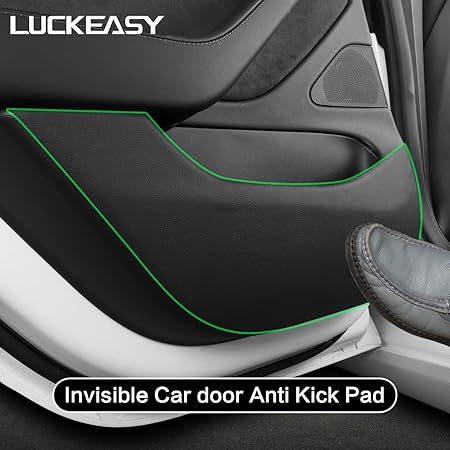 Amazon Luckeasy適用すテスラモデル3 18 21用隠し車ドアアンチキックパッド保護サイドエッジフィルムプロテクターステッカー 内装パーツ 車 バイク