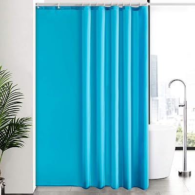 Furlinic Shower Curtain 94x78in Teal Waterproof Polyester with Hooks