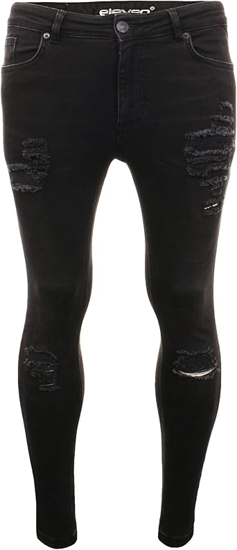 11 degrees black ripped jeans