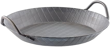 Tornwald-Schmiede Servierpfanne: Kaltgeschmiedete Pfanne, 2 Griffe, Rautenprägung, Ø 28 cm, 3,5 cm hoch (Eisenpfanne geschmiedet)