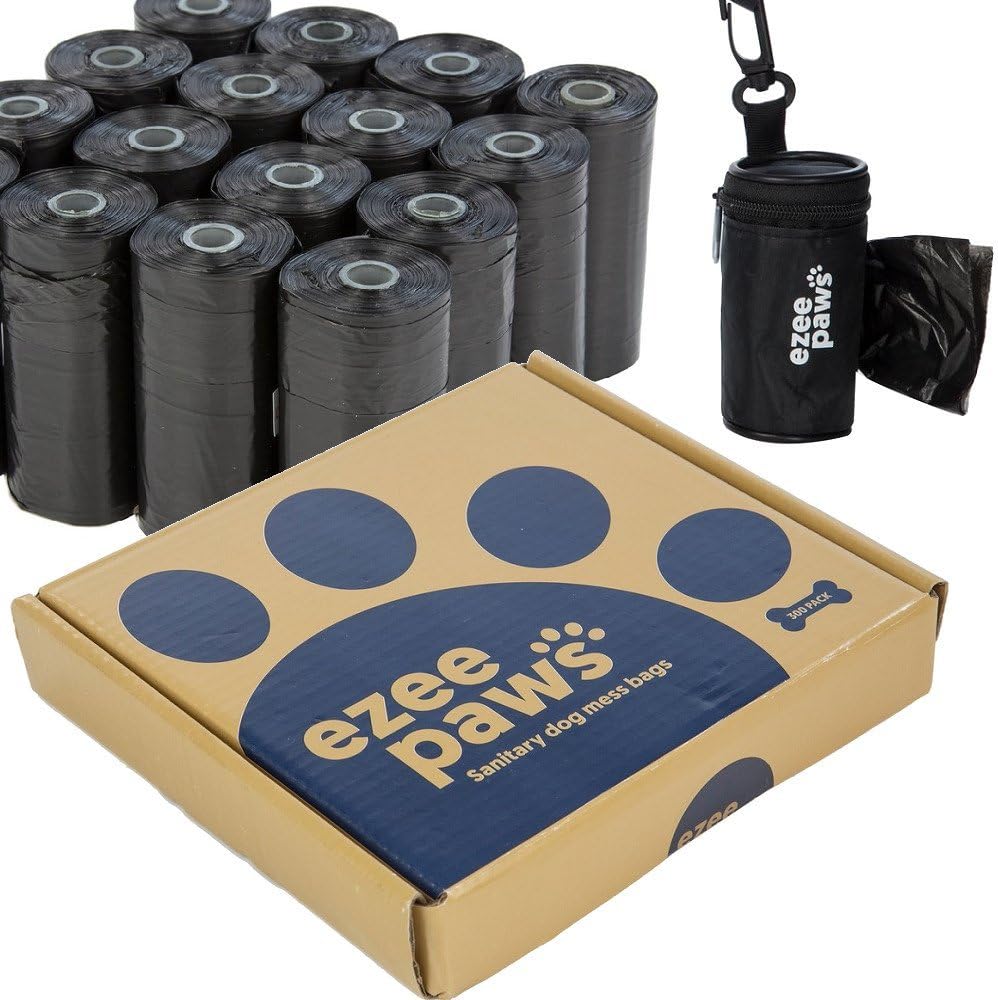 Ezee Paws Dog Waste Poop Bags with Dispenser and Lead Clip Attachment (600)