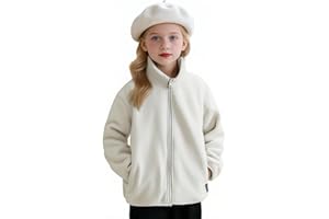 Balabala Girls Winter Coat Toddler Fleece Jacket Boys Girls Long Sleeve Full Zip Coat Warm Sherpa Jacket with Pockets