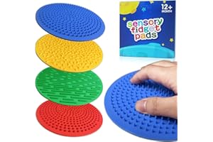 CHESLICR 4PC Sensory Wall Fidget Toys for Toddler Baby 1-3 Classroom Must Have Sensory Mats for Kid Autism ADHD Quiet Silicone Tactile Pad Desk Toys Calm Down Item Mini Floor Tiles Fidget Autistic Special Need