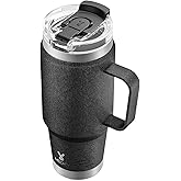Meoky 32oz Tumbler with Handle, Stainless Steel Travel Mug with 2-in-1 Straw and Sip Lid, Vacuum Insulated Coffee Mug, 100% Leak Proof, Keeps Cold for 24 Hours or Hot for 8 Hours (Night)