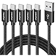 CLEEFUN USB C Cable 6ft, 5Pack USB A to USB Type C Charging Cable Fast Charge Braided Charger Cord for iPhone 16 15 Pro Max,