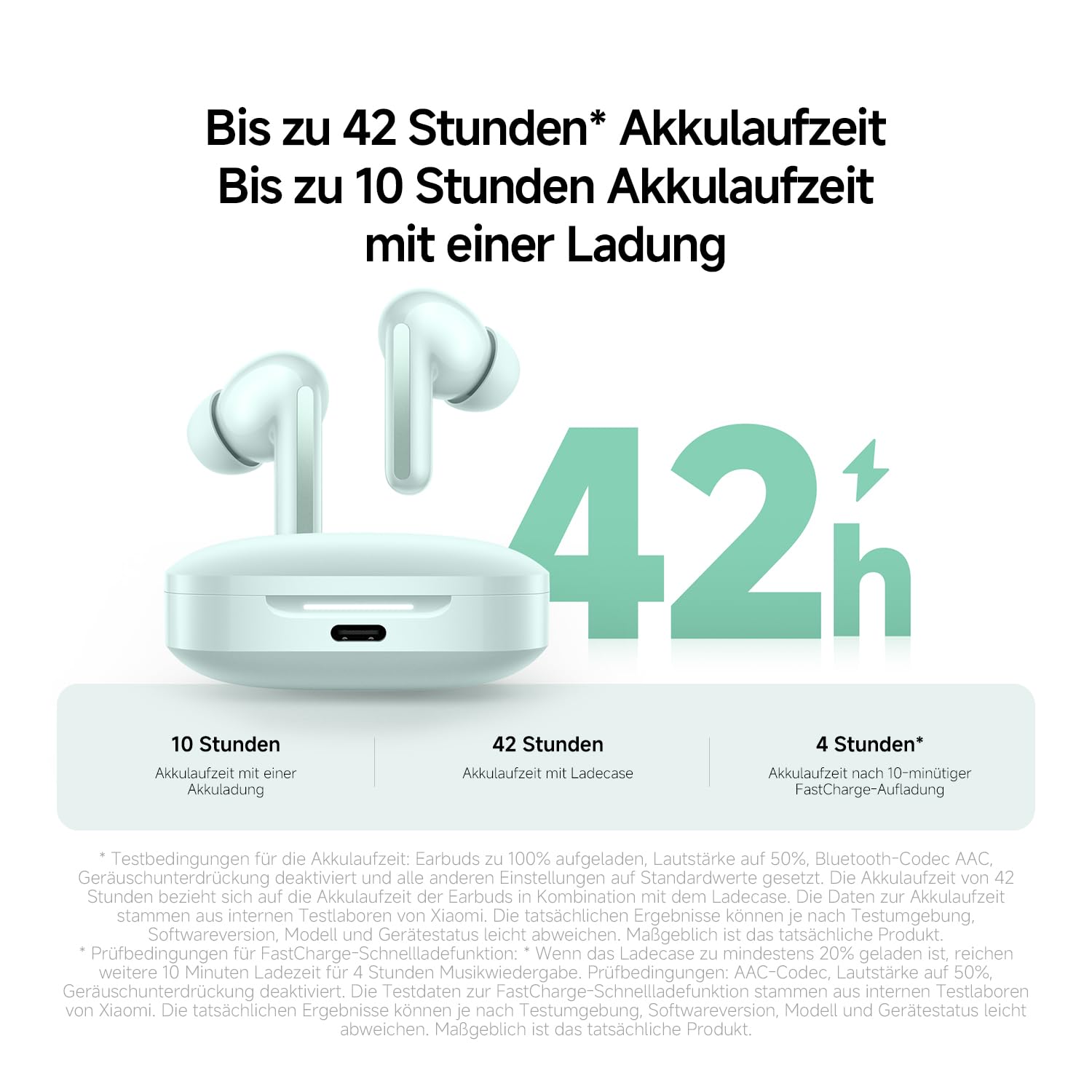 XIAOMI Redmi Buds 6 – Kabellose Bluetooth-In-Ear-Kopfhörer, Dual-Treiber, immersiver Sound, 49 dB aktive Geräuschunterdrückung, bis zu 10h+42h Akkulaufzeit, IP54, Weiß 6