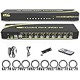 eKL KVM Switch, 8 Port v2.0 HDMI KVM Switch Supports Hotkeys Swapping 4K@60Hz 4:4:4 1080p 3D, 8 in 1 Out 8 PCs Sharing with One Set of Keyboard and Mouse