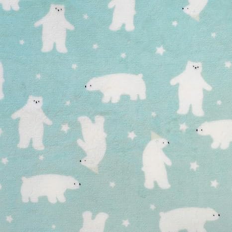 Amazon 手作り工房 My Mama 両面ファー フリース 生地 おやすみしろくまさん 50cm単位販売 布 ポリエステル 布 生地 通販
