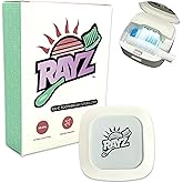 Rayz UV-C Toothbrush Sanitizer | Portable & Rechargeable | 99.9% Sanitization in 3 Minutes | Wall Mountable, Travel-Friendly & TSA-Approved (Pearl)