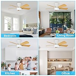 Depuley Modern Ceiling Fan with Light: 35-Inch
