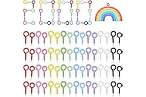 TXIN 2000 Pcs Small Eye Screws for Jewelry Making, 2 Sizes Colorful Screw Eye Pins Clasps, Self Tapping Jewelry Screws Hooks, Mini Metal Hoop Pegs for Woods Arts DIY Craft Projects (4 x 8mm, 5 x 10mm)