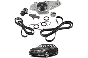 YzusGomumu TCKWP329 Serpentine Drive Timing Belt With Water Pump Kit Compatible with 2003-2018 Honda Accord Crosstour Odyssey Pilot Ridgeline Saturn VUE Acura MDX RDX RL TL TSX V6 3.0L 3.2L 3.5L 3.7L