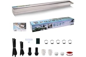 Pondo 36" Waterfall Pool Fountain, 304 Stainless Steel Pond Waterfall Spillway with Wider Water Flow Platform, Professional Spray for Sheer Descent Garden Outdoor