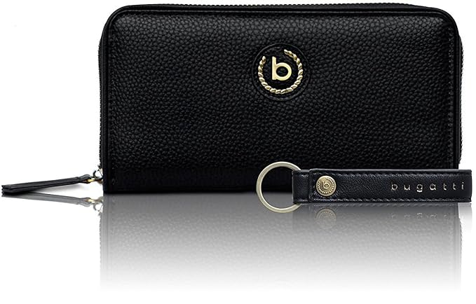 Bugatti Passione Geldbörse Damen Groß - Frauen Geldbeutel mit Reißverschluss Lang - Damengeldbörse Langbörse Portemonnaie im 