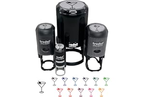 SNIGGLE SLOTH Martini Cocktail with Olive Self-Inking Rubber Stamp Ink Stamper for Stamping Crafting Planners - 1/2 Inch Mini - Black Ink