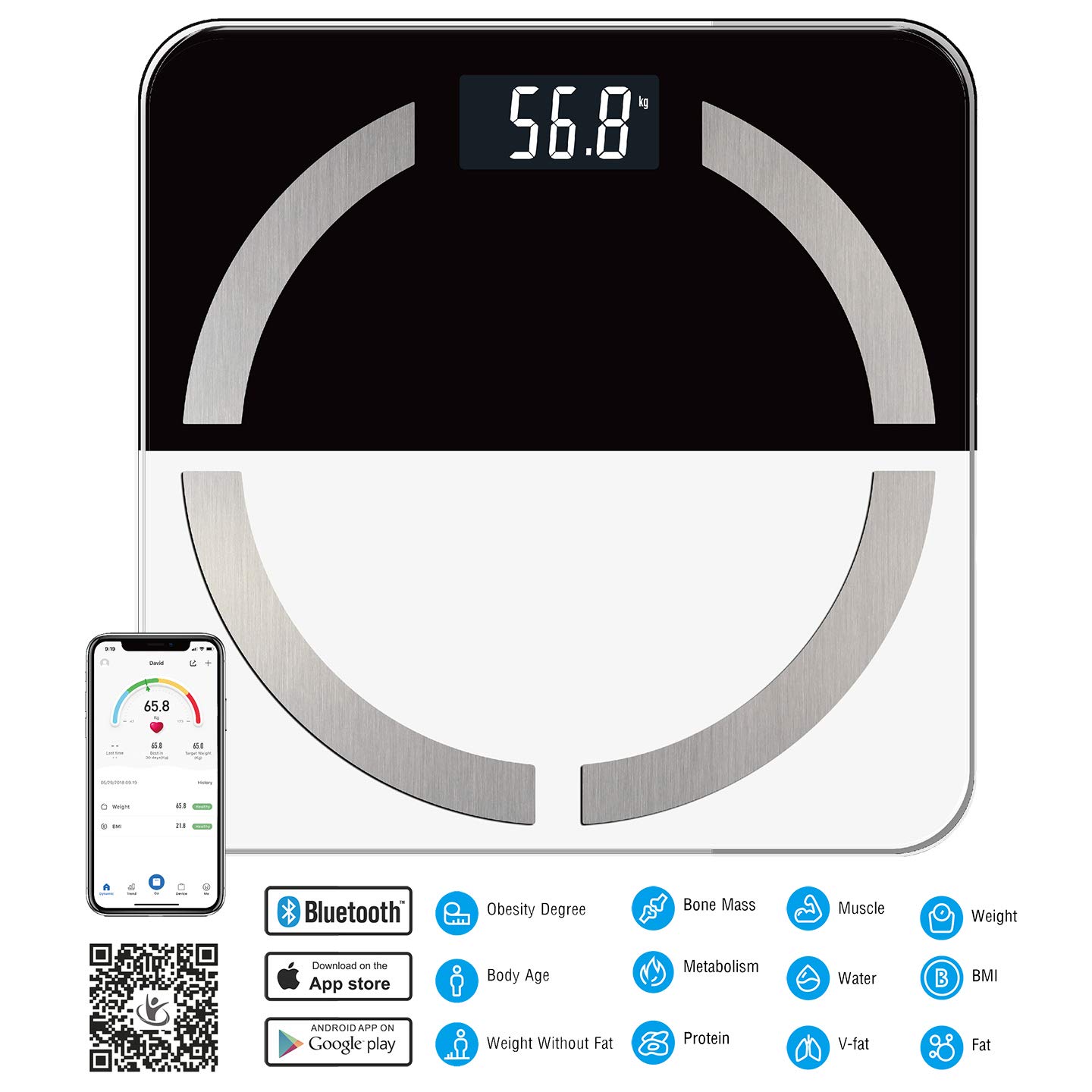 Details About Ataller Smart Bluetooth Body Fat Scale Digital Bathroom Weight Weighing Scales