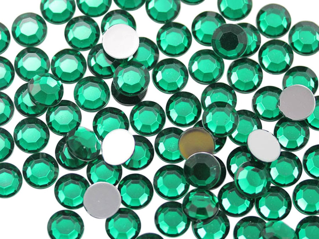 Allstarco 1000PCS 4.5-5mm SS20 Green Emerald .MD Acrylic Flat Back Rhinestones for Jewelry Making and Face Painting Card Making Embelishments Plastic Crafts Gems — image 1