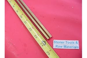 STONER METALS 2 Pieces 1/4" C360 Brass HEX BAR 24" Long New Lathe Bar Stock .250" 1/2 Hard