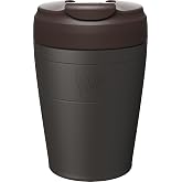 KeepCup Commuter Insulated Travel Mug, 12 oz Stainless Steel Coffee Tumbler with Leakproof Flip Lid, Dark Chocolate