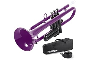 PAMPET Professional Plastic Bb Trumpet Student Trumpet Set for Student Beginner With 7C Mouthpiece and 3C Mouthpiece Bb Trumpet Instrument Purple, PM160