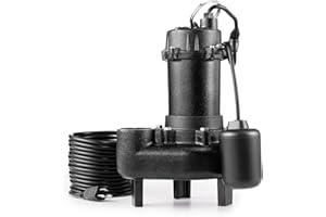 VEVOR Submersible Sewage Pump, 1 HP, 5200 GPH Cast Iron Sewage/Effluent Pump with Automatic Tethered Float Switch, 2-Inch NPT