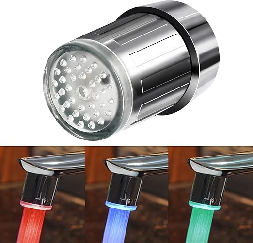 Teksky 3 Color Led Water Faucet Temperature Sensor Fancy