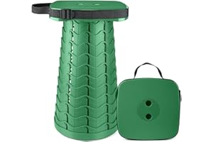maliven Collapsible Camping Stool Seat, Square Portable Telescopic Stool, Lightweight Sturdy Foldable Stool for Camp Fishing Picnic