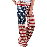 iChunhua Women's Comfy Stretch Floral Print Drawstring Palazzo Wide Leg Lounge Pant