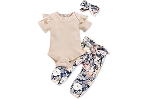 SAEABY Infant Baby Girl Clothes Newborn Girl Outfit Long Sleeve Romper Pants Set Cute Baby Clothes for Girls Fall/Winter
