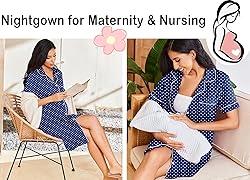 Ekouaer Nightgowns for Women Button Down Sleepshirt