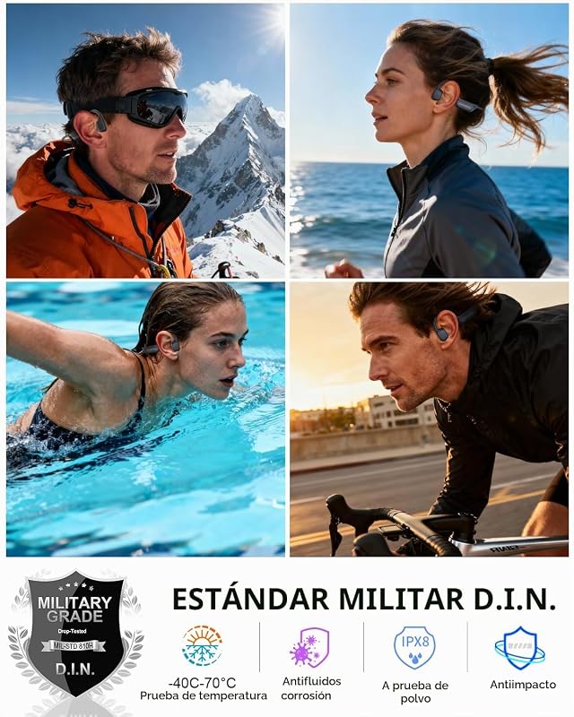 Auriculares Conducción Ósea Natación, IPX8, MP3 8 GB, Bluetooth 6.0 — foto 5 de 8