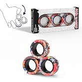 Magnetic Rings Fidget Toy Set, Idea ADHD Fidget Toys, Adult Fidget Magnets Spinner Rings for Anxiety Relief Therapy, Fidget Pack Great Gift for Adults Teens Kids (3PCS)
