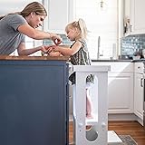 Little Partners® Explore 'N Store Learning Tower® Kids Adjustable Height and Foldable Kitchen Step Stool for Toddlers or Any 