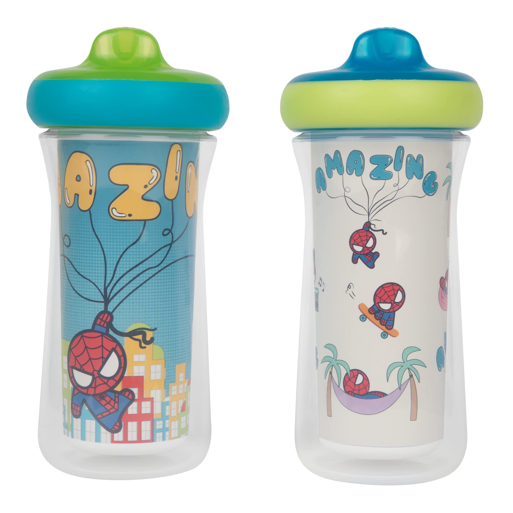Photo 1 of The First Years Marvel Insulated Sippy Cups - Spill Proof Insulated Toddler Cups with Bite-Resistant Hard Spout - 9 Ounces - 2 Count