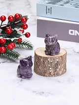 CrystalTears Amethyst Healing Crystal Cat Figurine 1.5 in Gift Box view 4