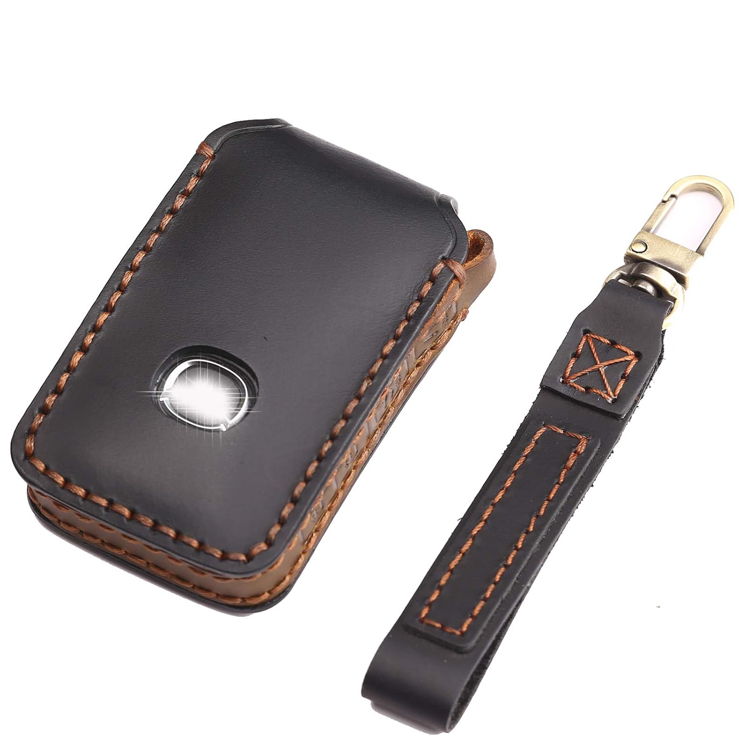 Genuine Leather 4 Buttons Car Key Fob Case Cover Holder For New Mazda 20192021 Mazda 3, Mazda 3