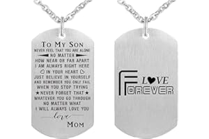 ABNTY Graduation Gifts for Son - Teen Boy Graduation Gifts Pendant Necklace - Inspirational Dog Tag Gifts for Son from Mom and Dad
